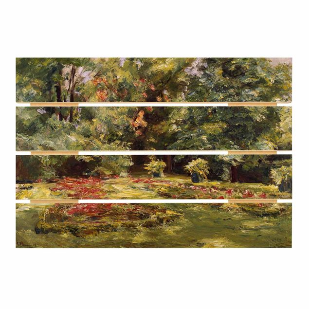 Prints på træ landskaber Max Liebermann - Flower Terrace Wannseegarten