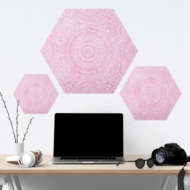 Sekskantede billeder Pattern Mandala Pink