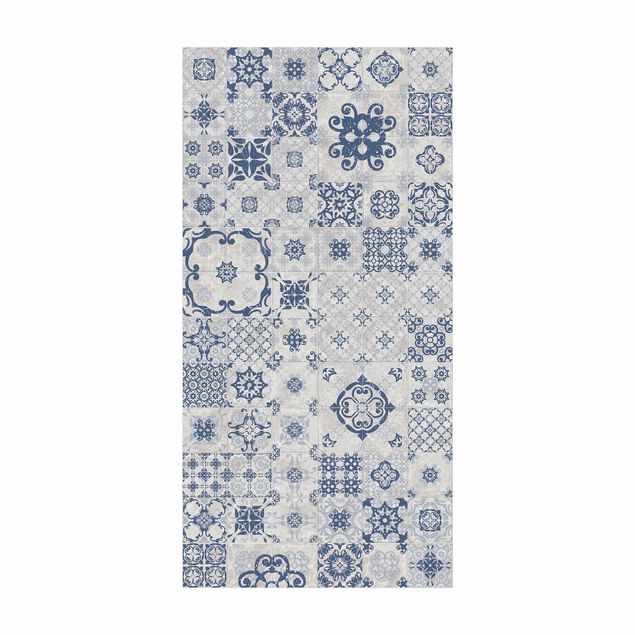 moderne gulvtæppe Ceramic Tiles Agadir Blue