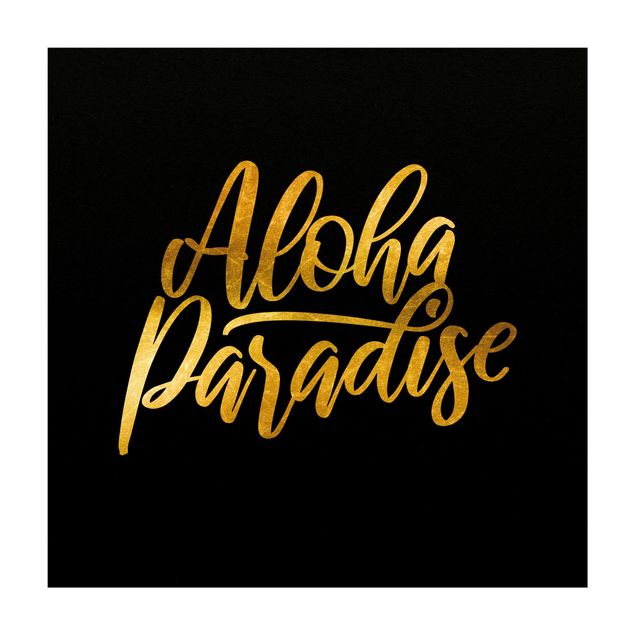 guld tæppe Gold - Aloha Paradise On Black