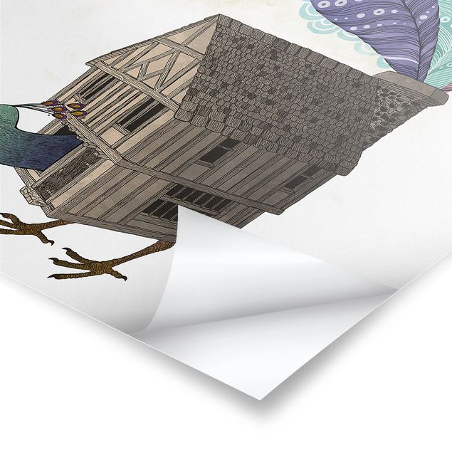 Billeder Illustration Birdhouse With Feathers