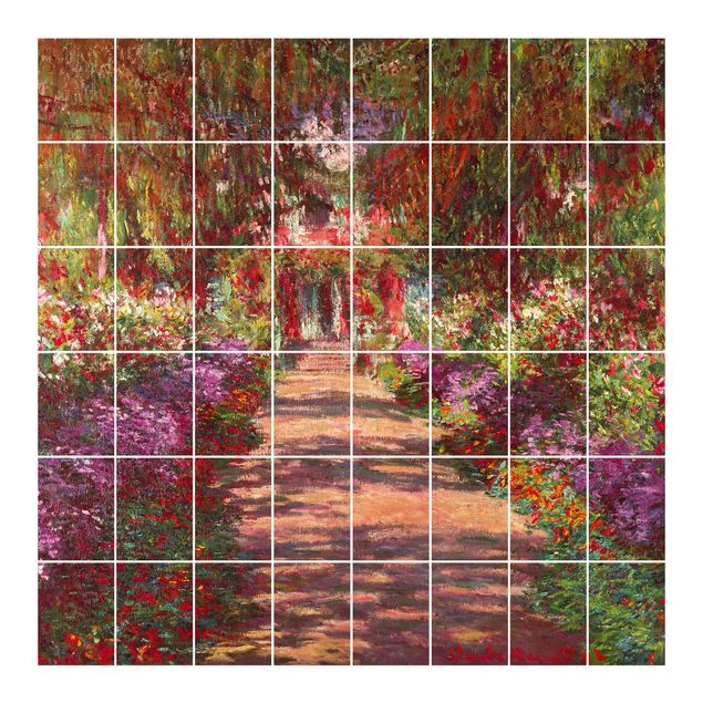 Kunsttryk Claude Monet - Pathway In Monet's Garden At Giverny