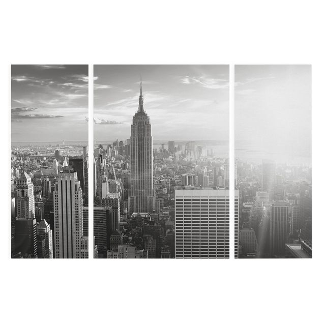 Billeder på lærred sort og hvid Manhattan Skyline