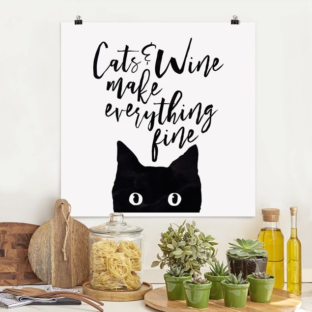 Billeder katte Cats And Wine make Everything Fine