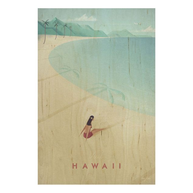 Prints på træ landskaber Travel Poster - Hawaii