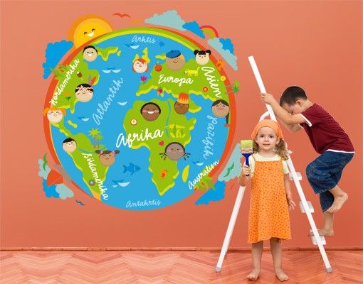 Wallstickers verdenskort No.EK126 Kids World