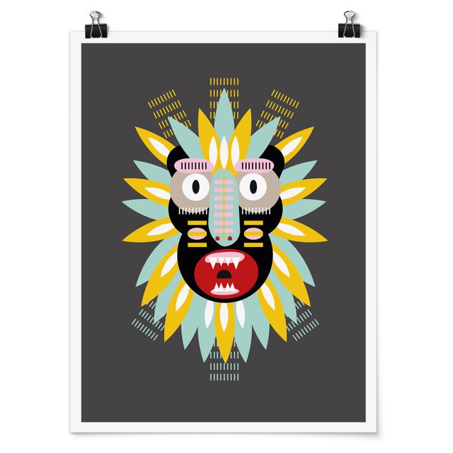Billeder kunsttryk Collage Ethnic Mask - King Kong