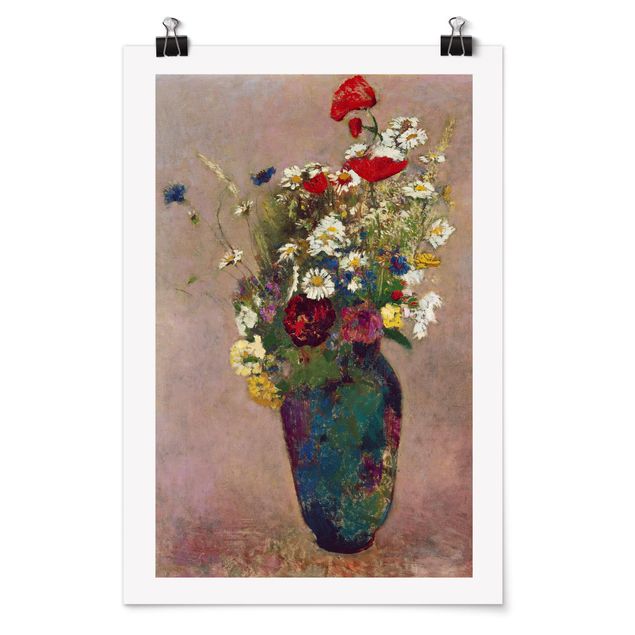 Plakater blomster Odilon Redon - Flower Vase with Poppies