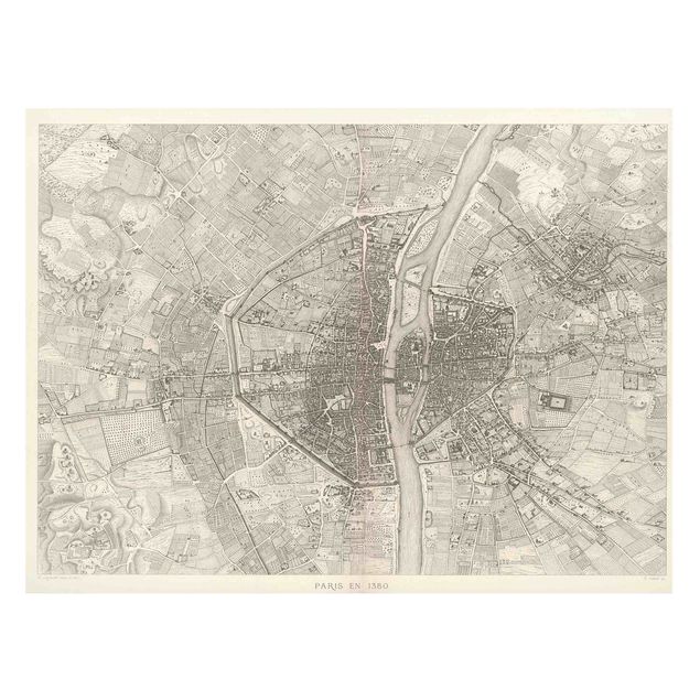 Billeder Paris Vintage Map Paris