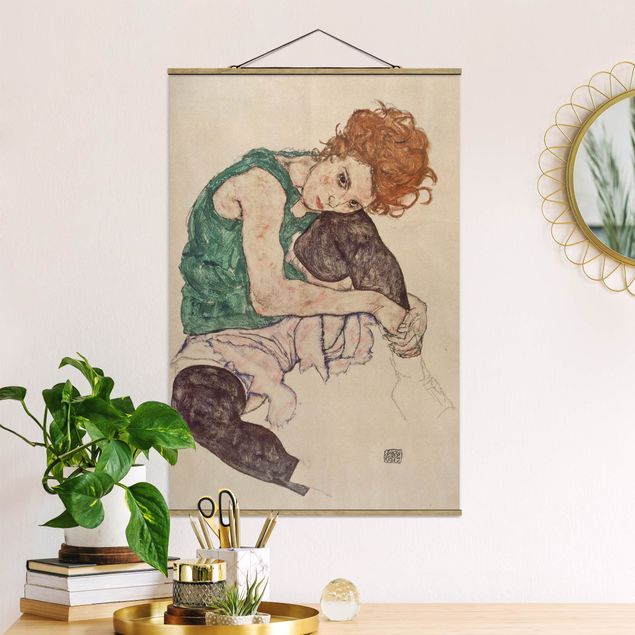 Kunst stilarter ekspressionisme Egon Schiele - Sitting Woman With A Knee Up