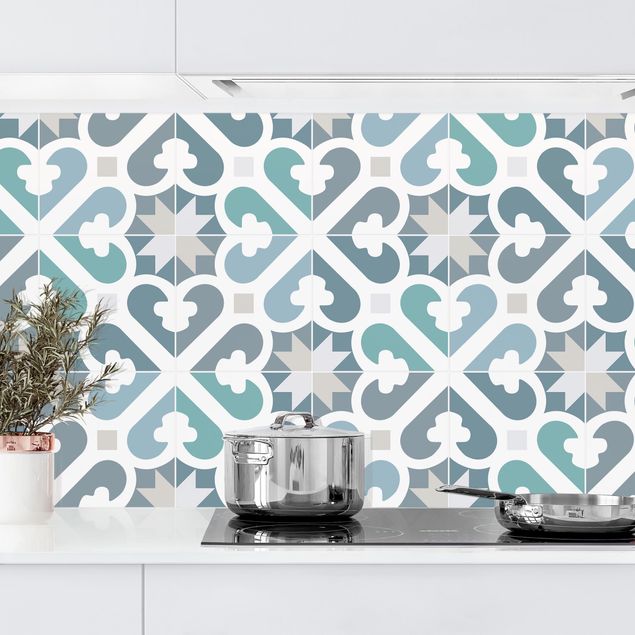 køkken dekorationer Geometrical Tiles - Water