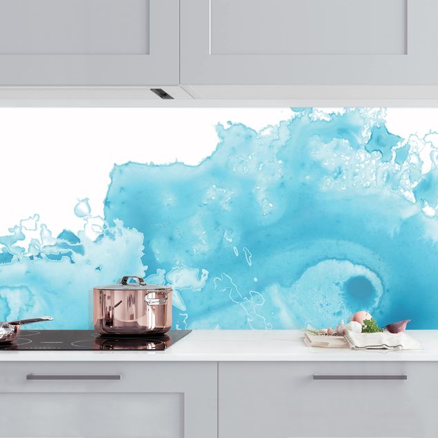 køkken dekorationer Wave Watercolour Turquoise l