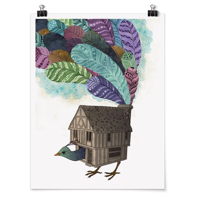 Billeder fjedre Illustration Birdhouse With Feathers
