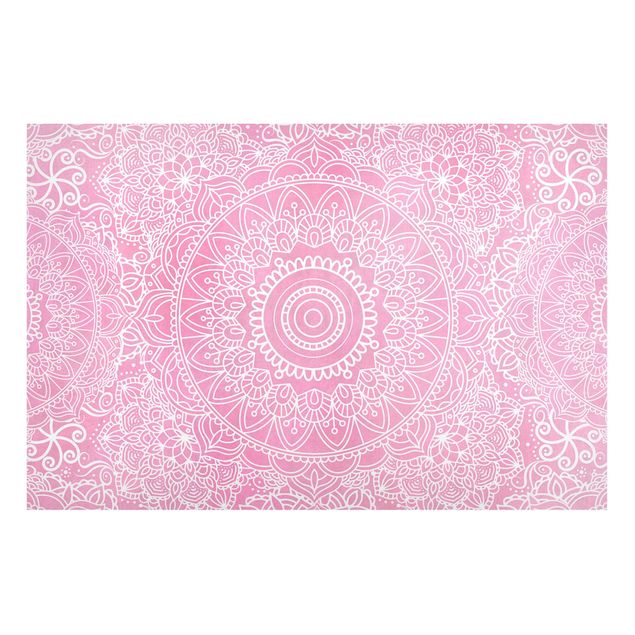 Billeder kunsttryk Pattern Mandala Light Pink