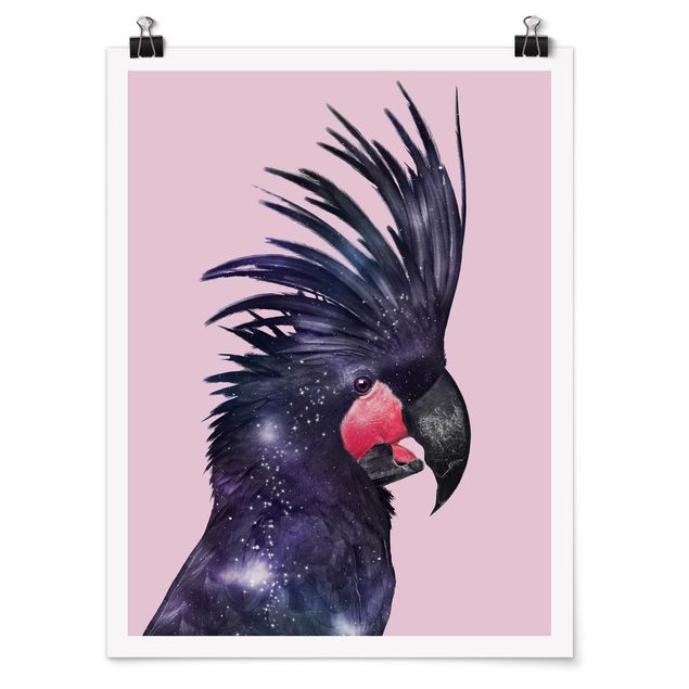 Plakater dyr Cockatoo With Galaxy
