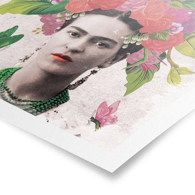 Plakater kunsttryk Frida Kahlo - Flower Portrait