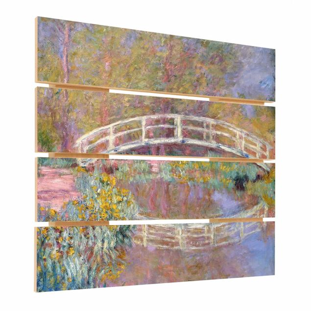 Prints på træ landskaber Claude Monet - Bridge Monet's Garden