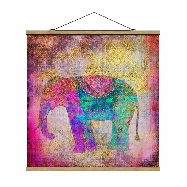 Billeder spirituelt Colourful Collage - Indian Elephant