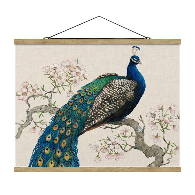Billeder retro Vintage Peacock With Cherry Blossoms