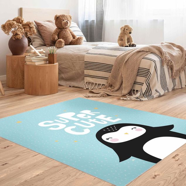 moderne gulvtæppe Super Cute Penguin