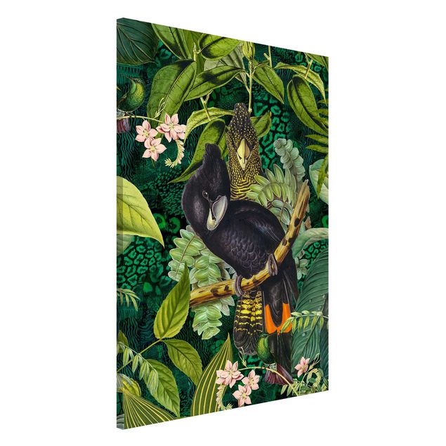 køkken dekorationer Colourful Collage - Cockatoos In The Jungle