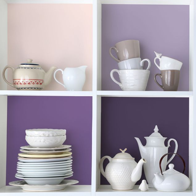 Møbelfolier sideborde 3 Violet Squares Flower Colours & Light Contrast Colours