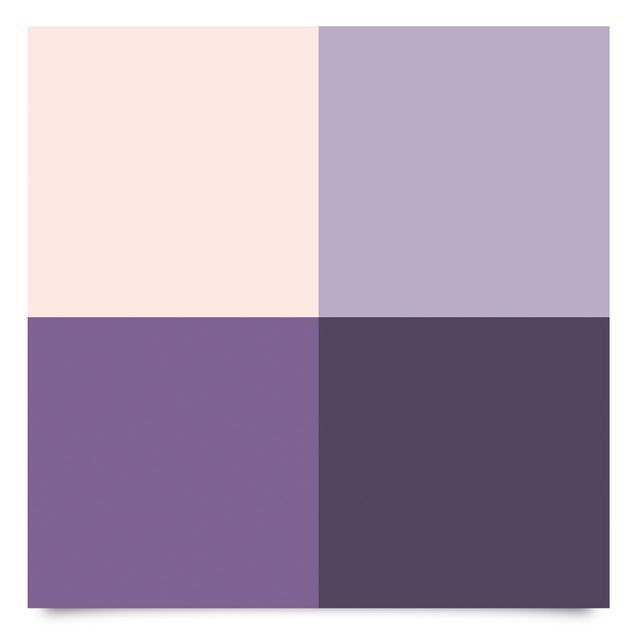 Møbelfolier 3 Violet Squares Flower Colours & Light Contrast Colours