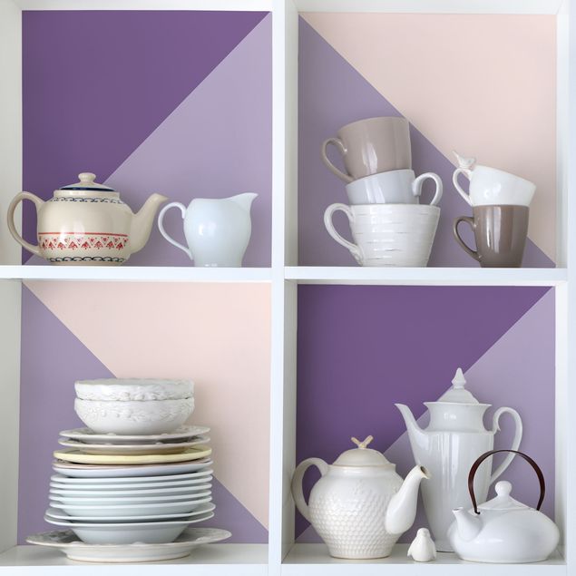 køkken dekorationer 3 Violet Stripes Flower Colours & Light Contrast Colours