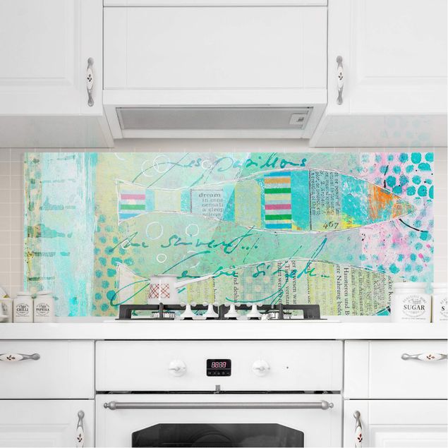køkken dekorationer Colorful Collage - Fish And Points