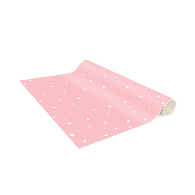 moderne tæppe Drawn Little Dots On Pastel Pink