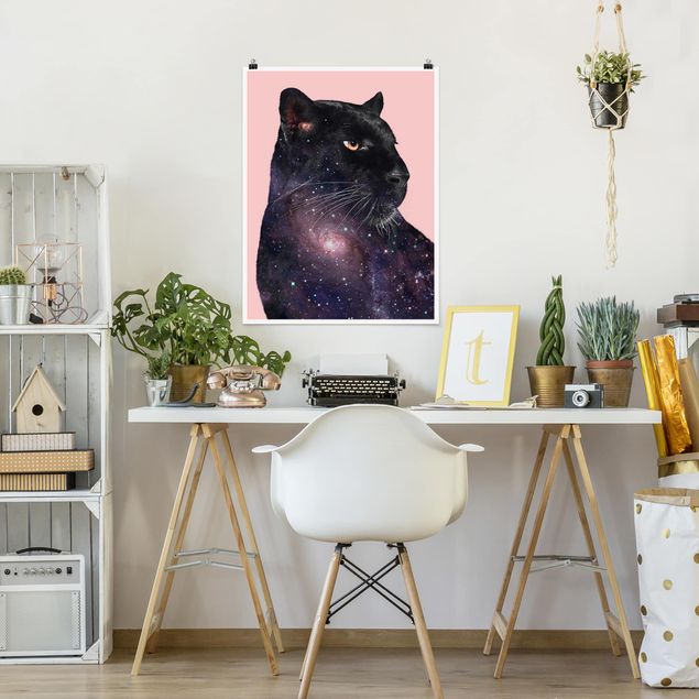 Børneværelse deco Panther With Galaxy