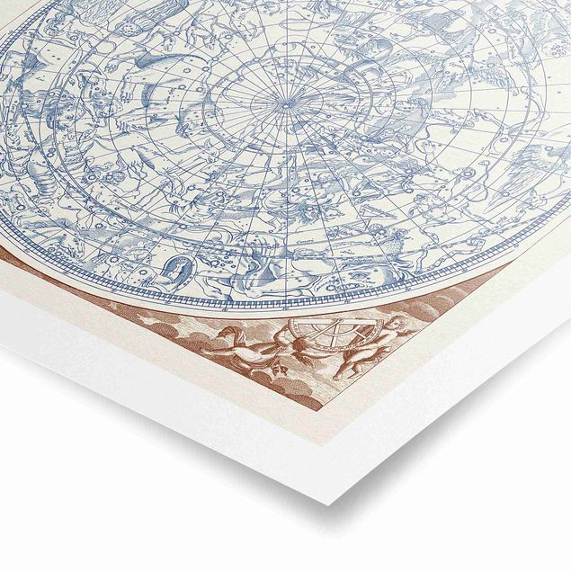 Billeder blå Vintage Star Map Northern Hemissphere