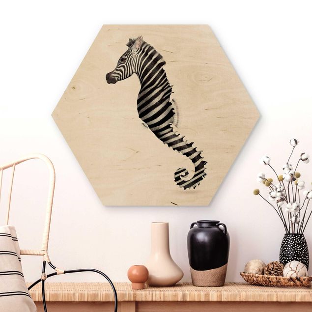 køkken dekorationer Seahorse With Zebra Stripes