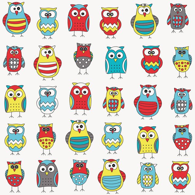 Møbelfolier sideborde Kids Pattern With Various Owls