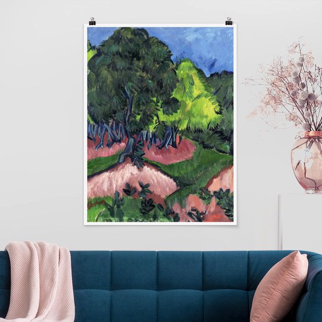 køkken dekorationer Ernst Ludwig Kirchner - Landscape with Chestnut Tree
