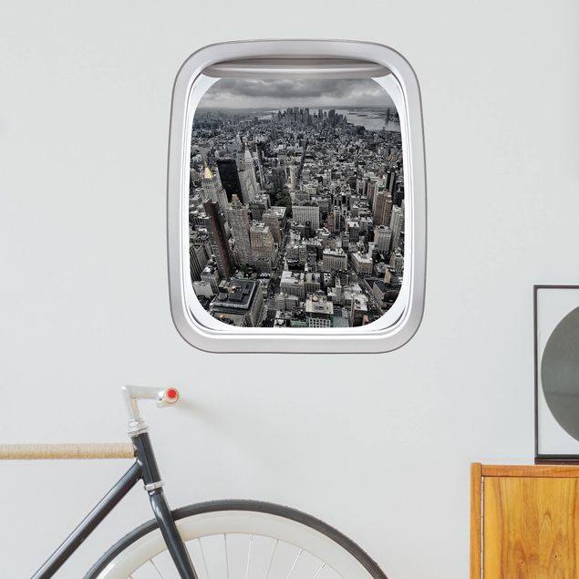 Wallstickers metropolises Aircraft Window View Over Manhattan