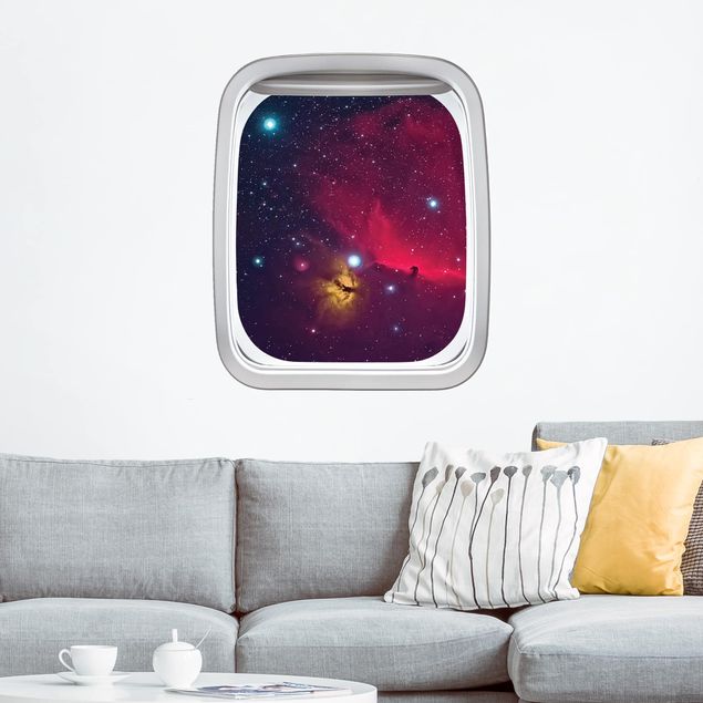 Wallstickers rummet Aircraft Window Colourful Galaxy