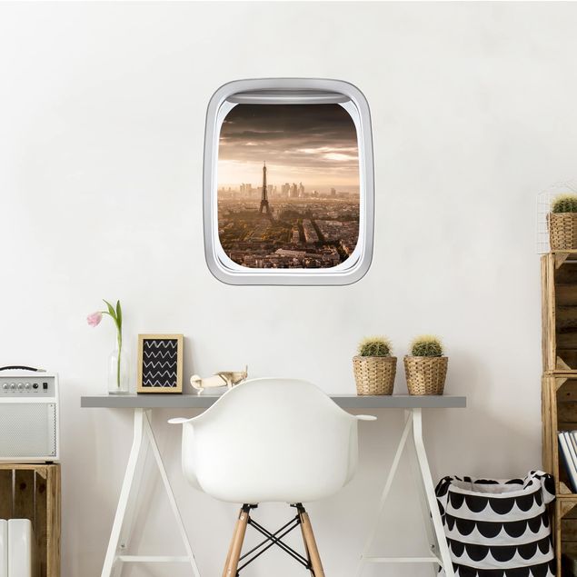Wallstickers navne på byer Aircraft Window Great View Of Paris