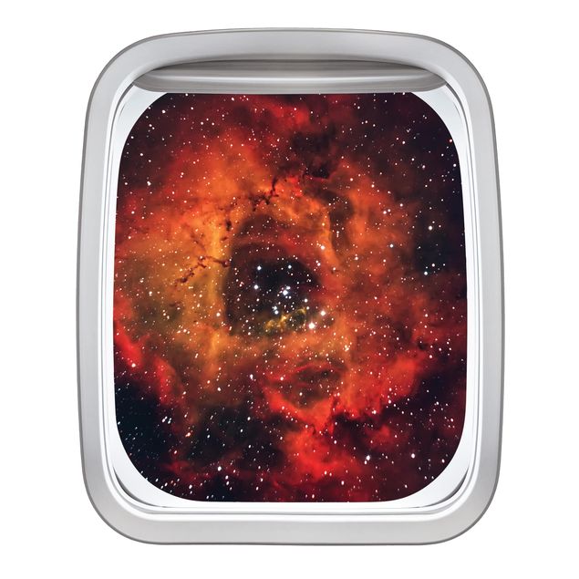 Wallstickers 3D Aircraft Window Rose In Space