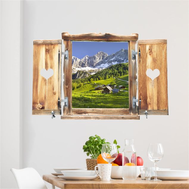 køkken dekorationer Window With Heart Styria Alpine Meadow