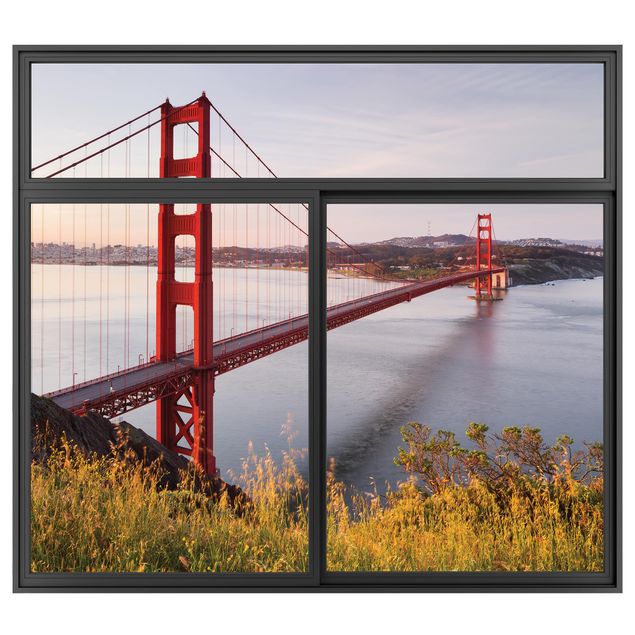 køkken dekorationer Window Black Golden Gate Bridge  In San Francisco