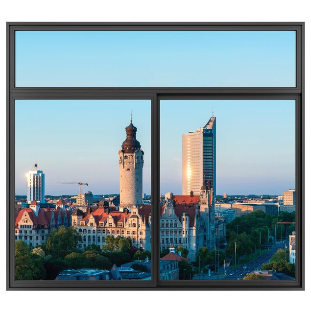 køkken dekorationer Window Black Leipzig Skyline
