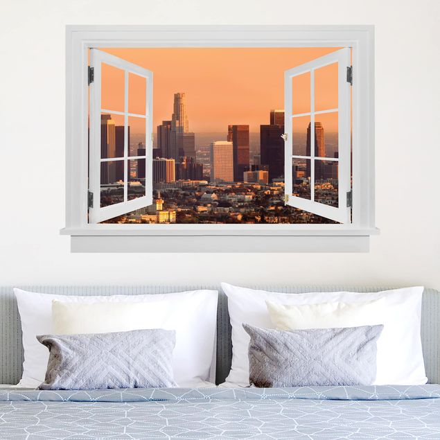 Wallstickers metropolises Open Window Skyline Of Los Angeles