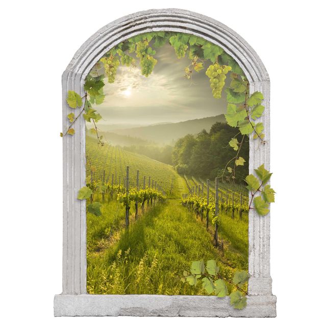 køkken dekorationer Stone Arch Sun Rays Vineyard With Vines