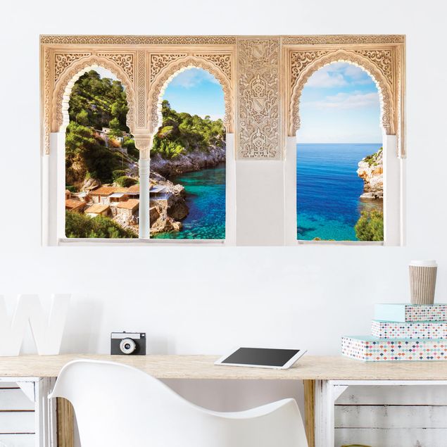 Wallstickers stenlook Decorated Window Cala De Deia In Majorca