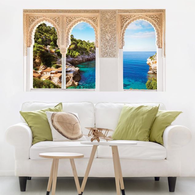 Wallstickers øer Decorated Window Cala De Deia In Majorca