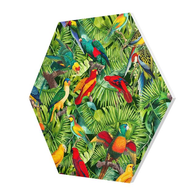 Forex Colorful Collage - Parrot In The Jungle