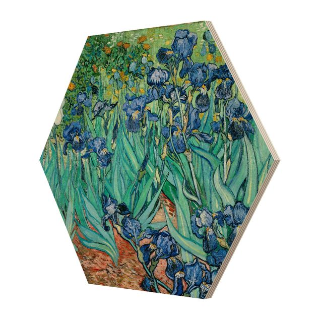 Prints på træ blomster Vincent Van Gogh - Iris