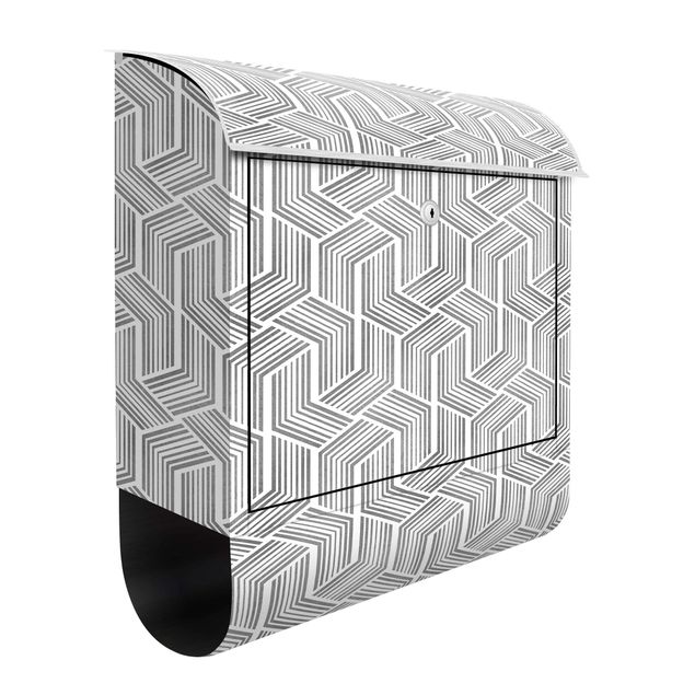 Postkasser grå 3D Pattern With Stripes In Silver