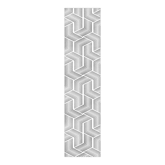 Panelgardiner mønstre 3D Pattern With Stripes In Silver